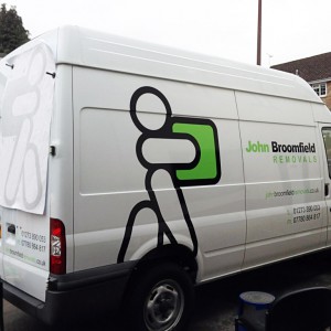 Vehicle signwriting for John Broomfield Removals