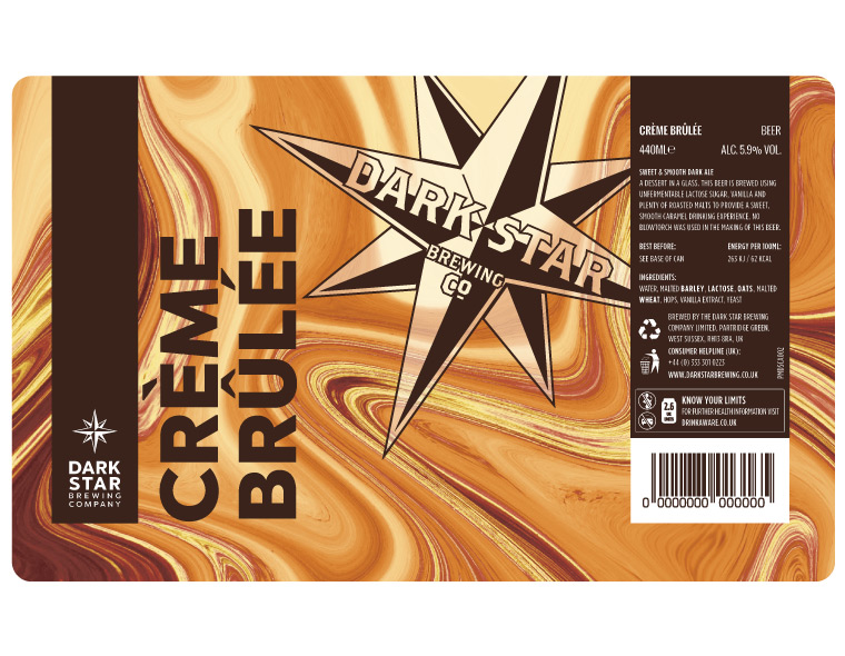 Dark Star Brewing Co. Creme Brûlée Label Design