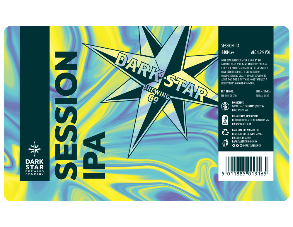 Dark Star Session IPA Can Label Design