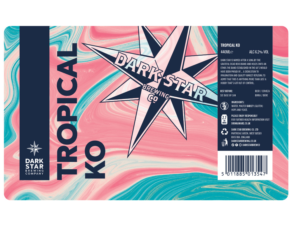 Dark Star Brewing Co. Tropical KO Label Design